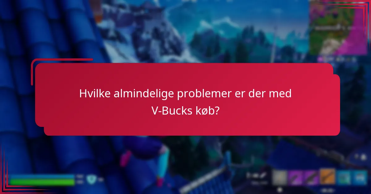 Hvilke almindelige problemer er der med V-Bucks køb?