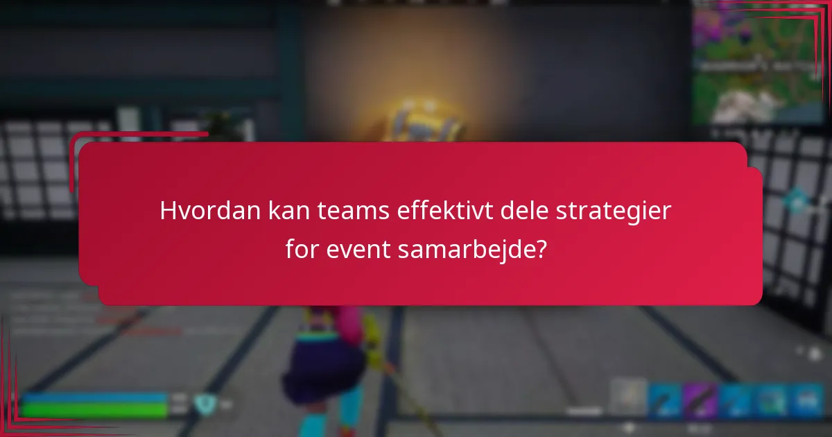 Hvordan kan teams effektivt dele strategier for event samarbejde?