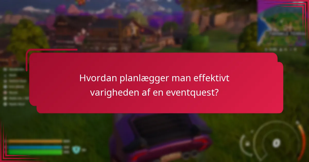 Hvordan planlægger man effektivt varigheden af en eventquest?